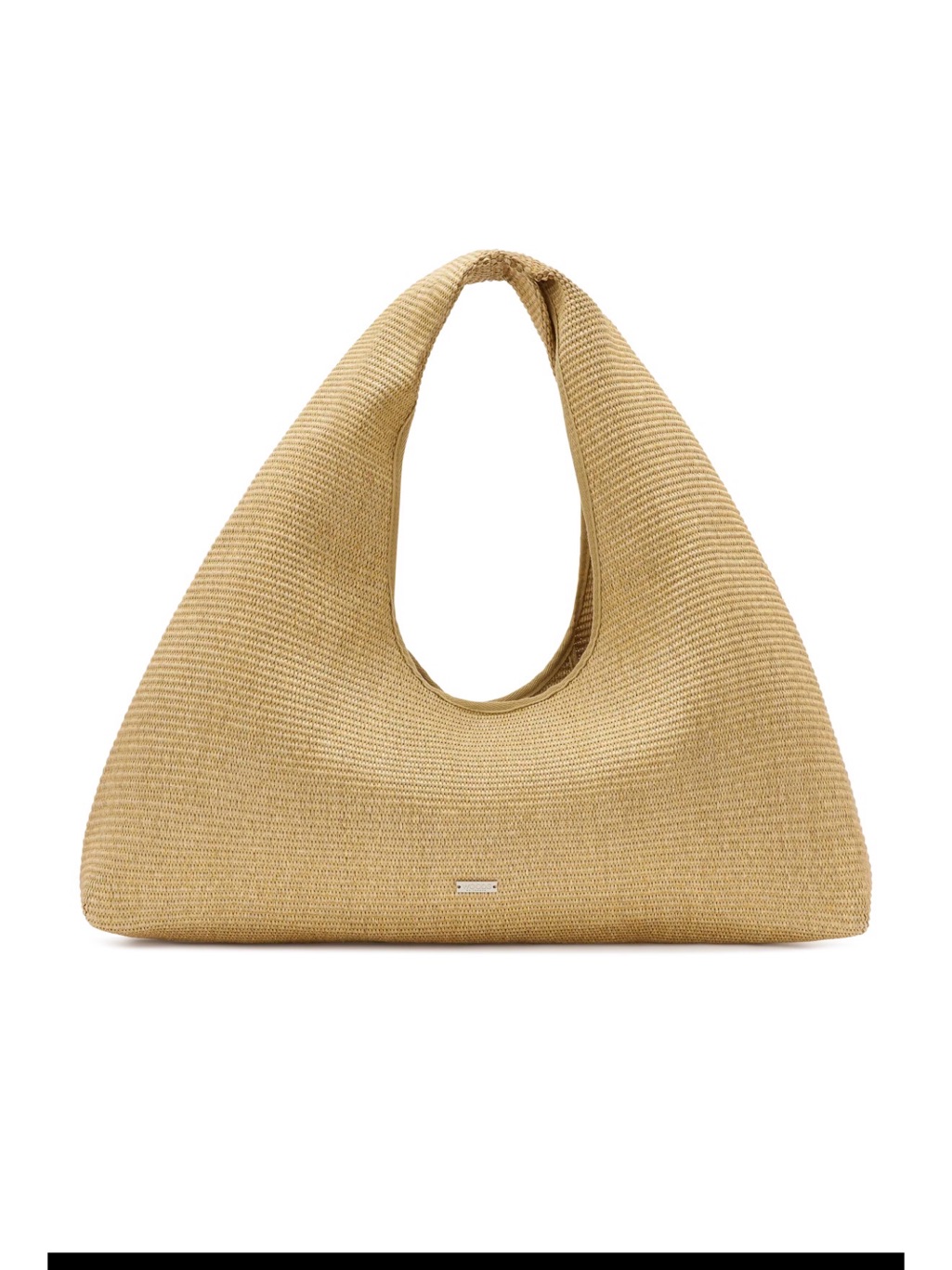 Woven Hobo Shoulder Bag In Natural Tan